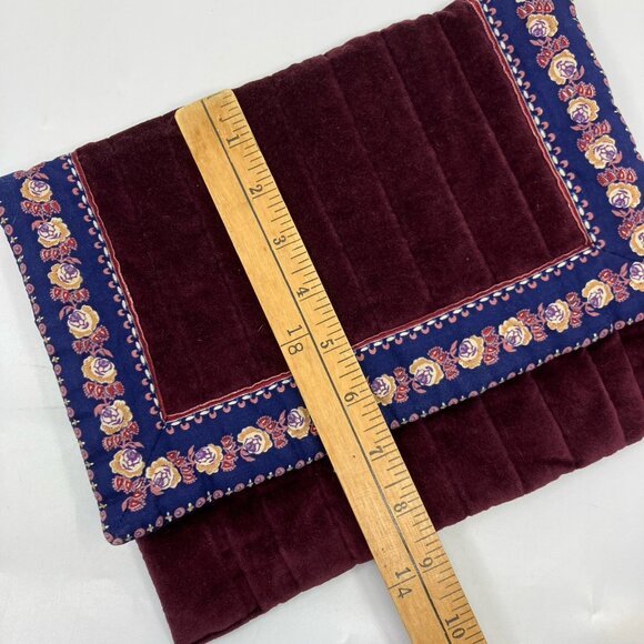 Vintage Suttles & Seawinds  Velvet Clutch Womens Handmade Quilt Envelope Handbag - Picture 8 of 10